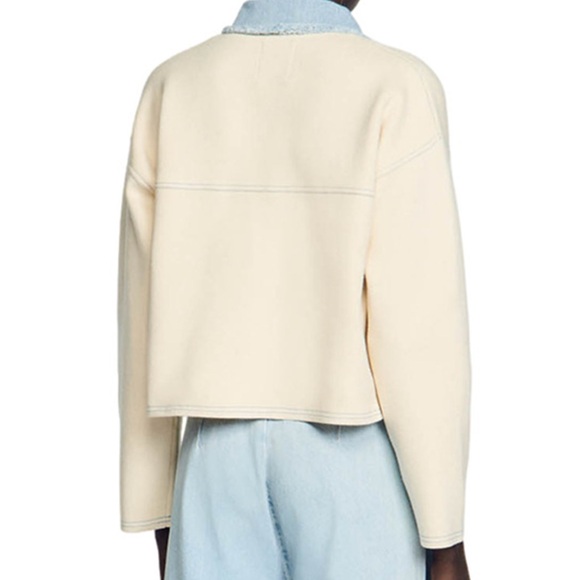 SANDRO Dolly Cropped Coatigan - Picture 4 of 6